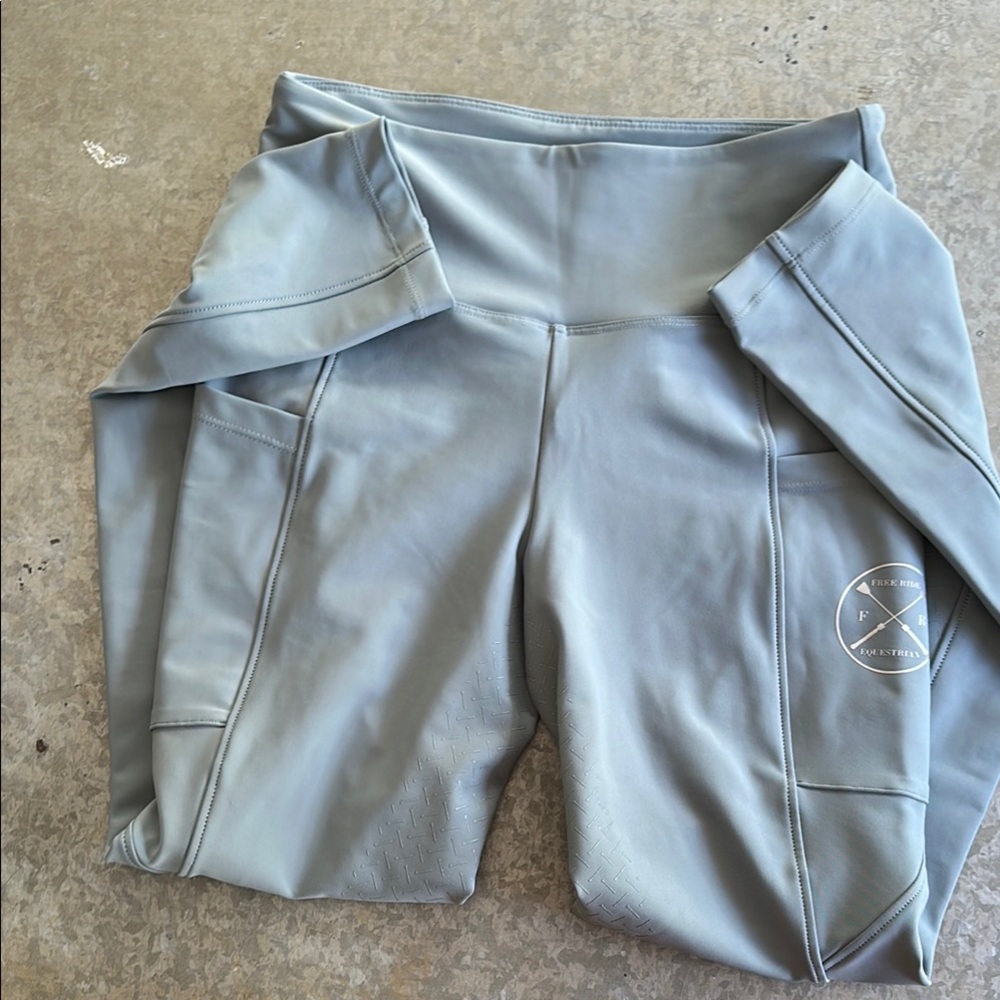 Cornflower Light Blue Free Ride Equestrian Define Riding Leggings Size Small